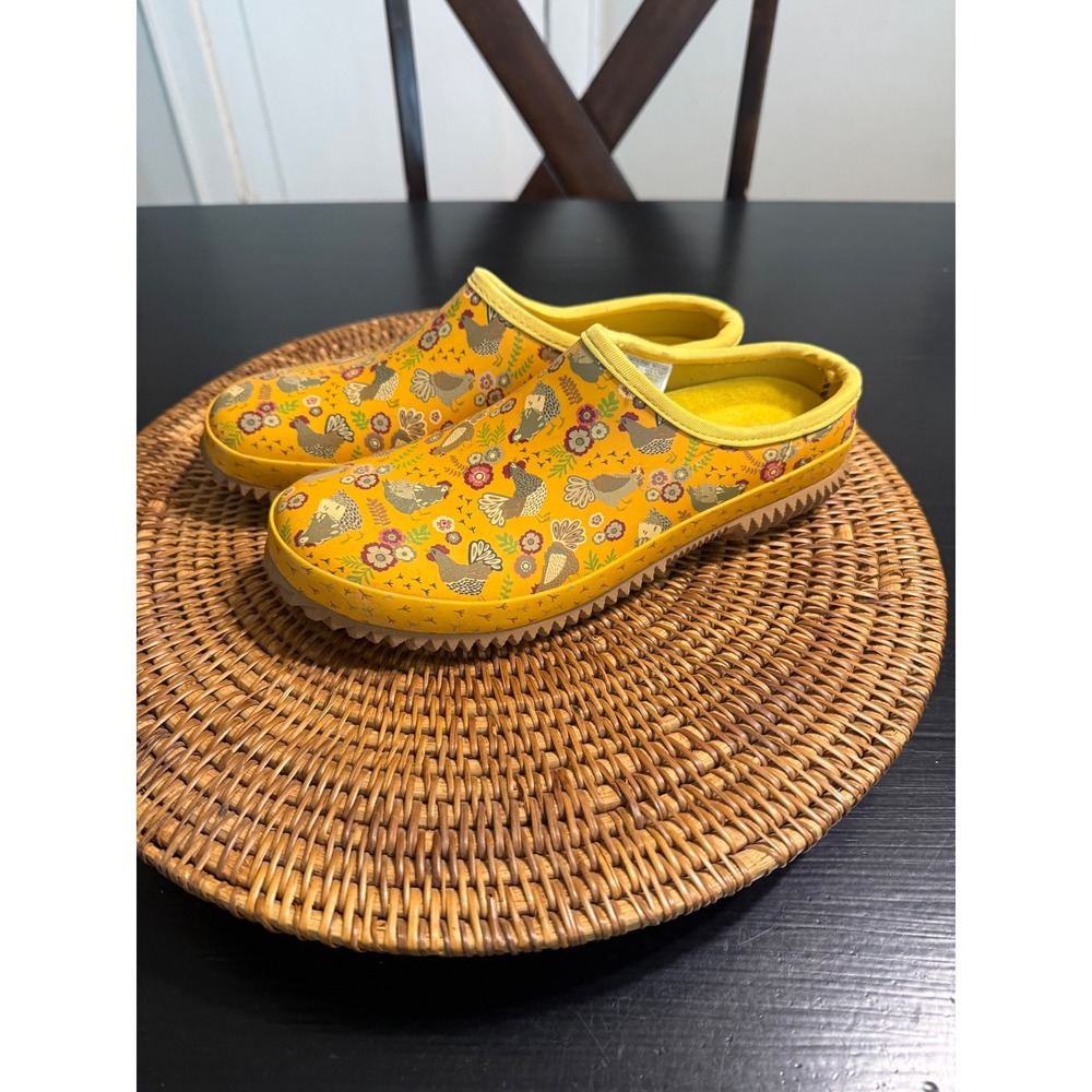 Western Chief Folk Chickens Yellow Rubber Garden Clogs Waterproof Mules